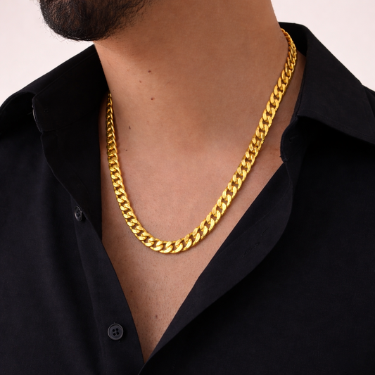 Men-18k Gold-Plated Cuba Men Chain