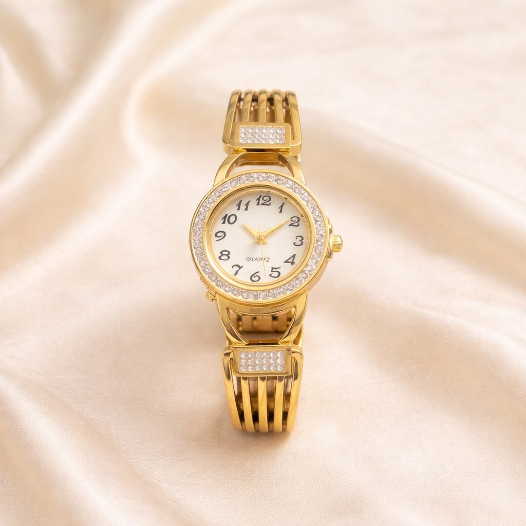 Gold Plated Anti-Tarnish Opaluxe Bangle Watch