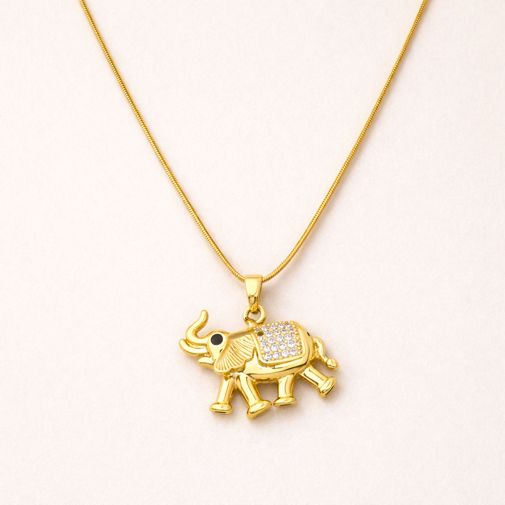 18k Gold Plated Jaipur Gold Elephant Necklace