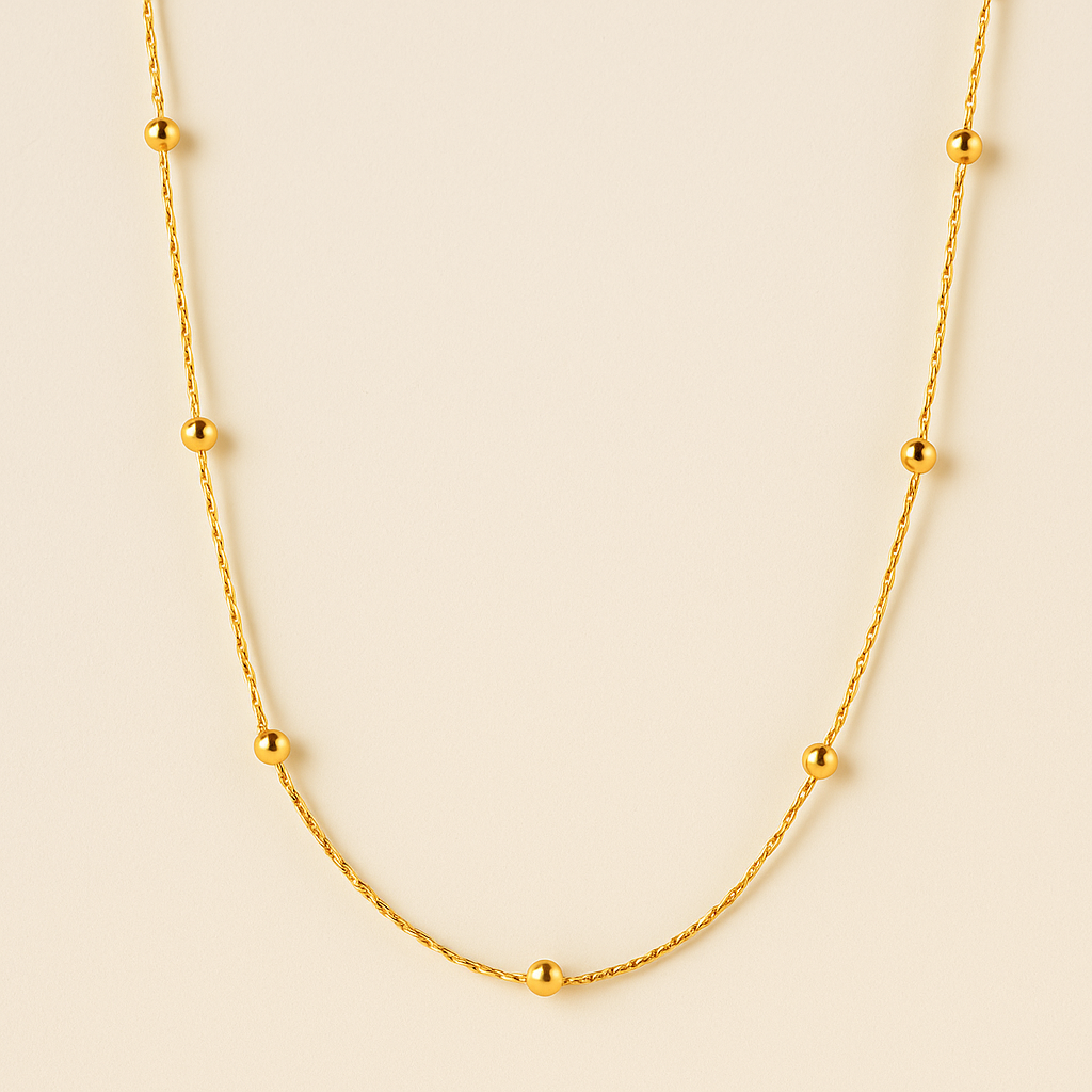 Men-18K Gold Plated Titan Ball  Chain