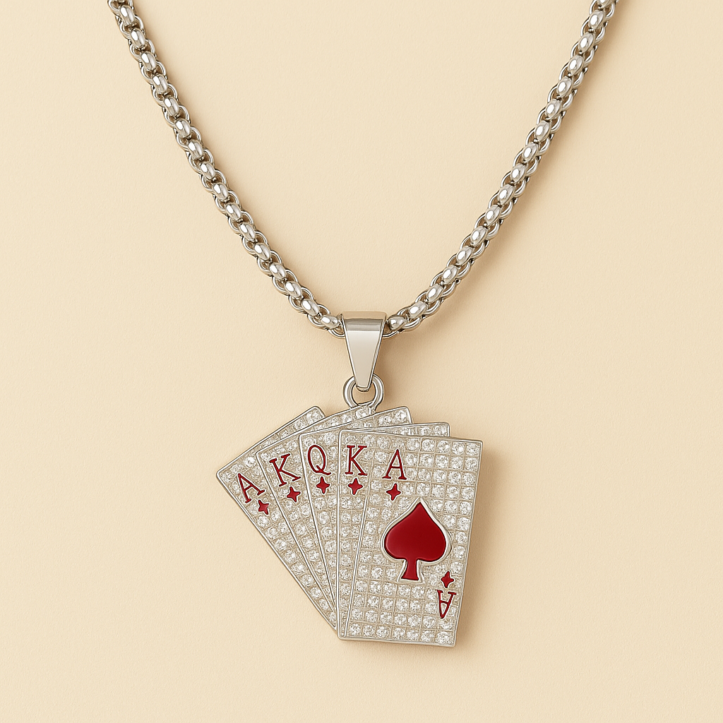 Men - Silver Plated Cartoon Charm Chain