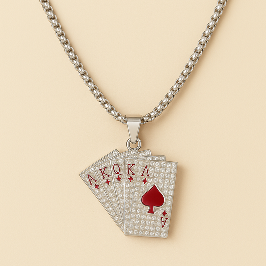 Men - Silver Plated Cartoon Charm Chain