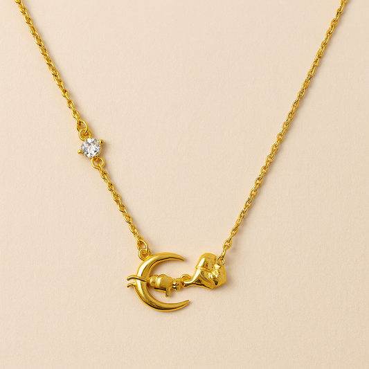 18k Gold Plated Moonlit Petal Necklace