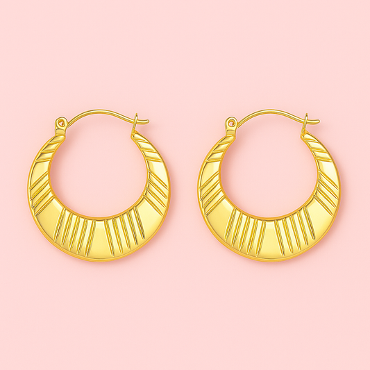 18k Gold Plated Lustre Hoops Earring