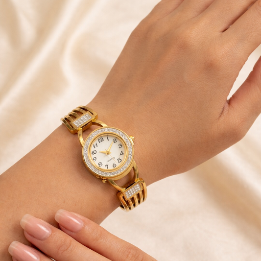 Gold Plated Anti-Tarnish Opaluxe Bangle Watch