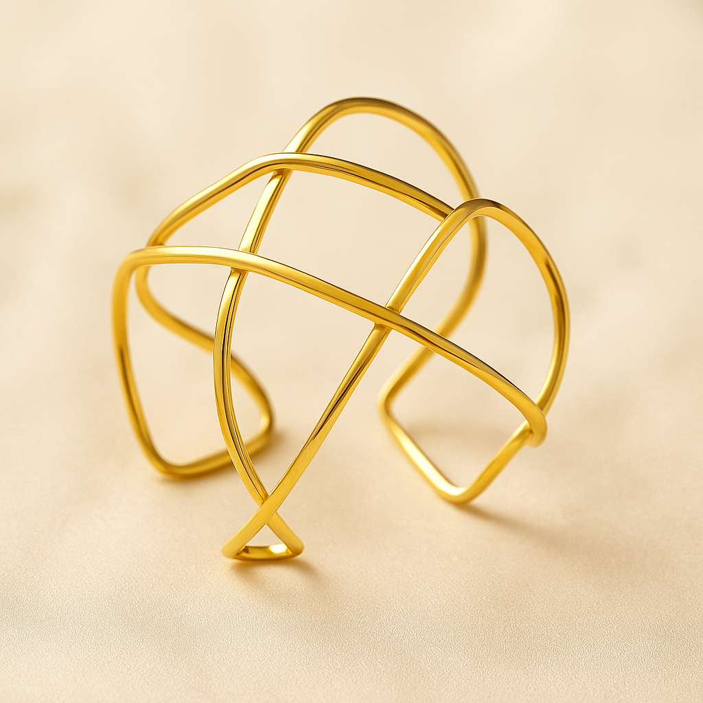 18K Gold Plated Adjustable Anti Tarnish Twisted Bracelet