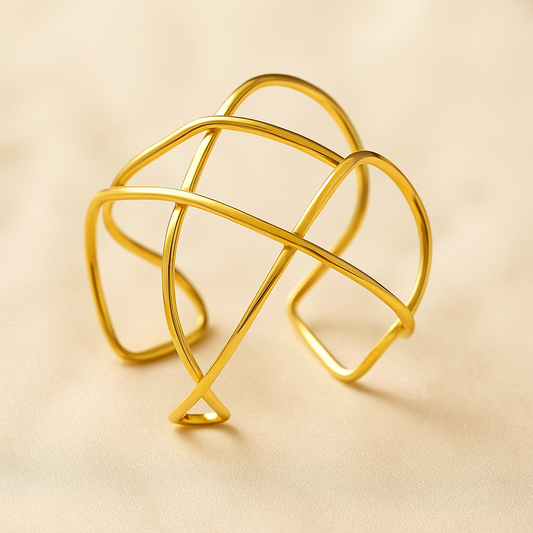 18K Gold Plated Adjustable Anti Tarnish Twisted Bracelet