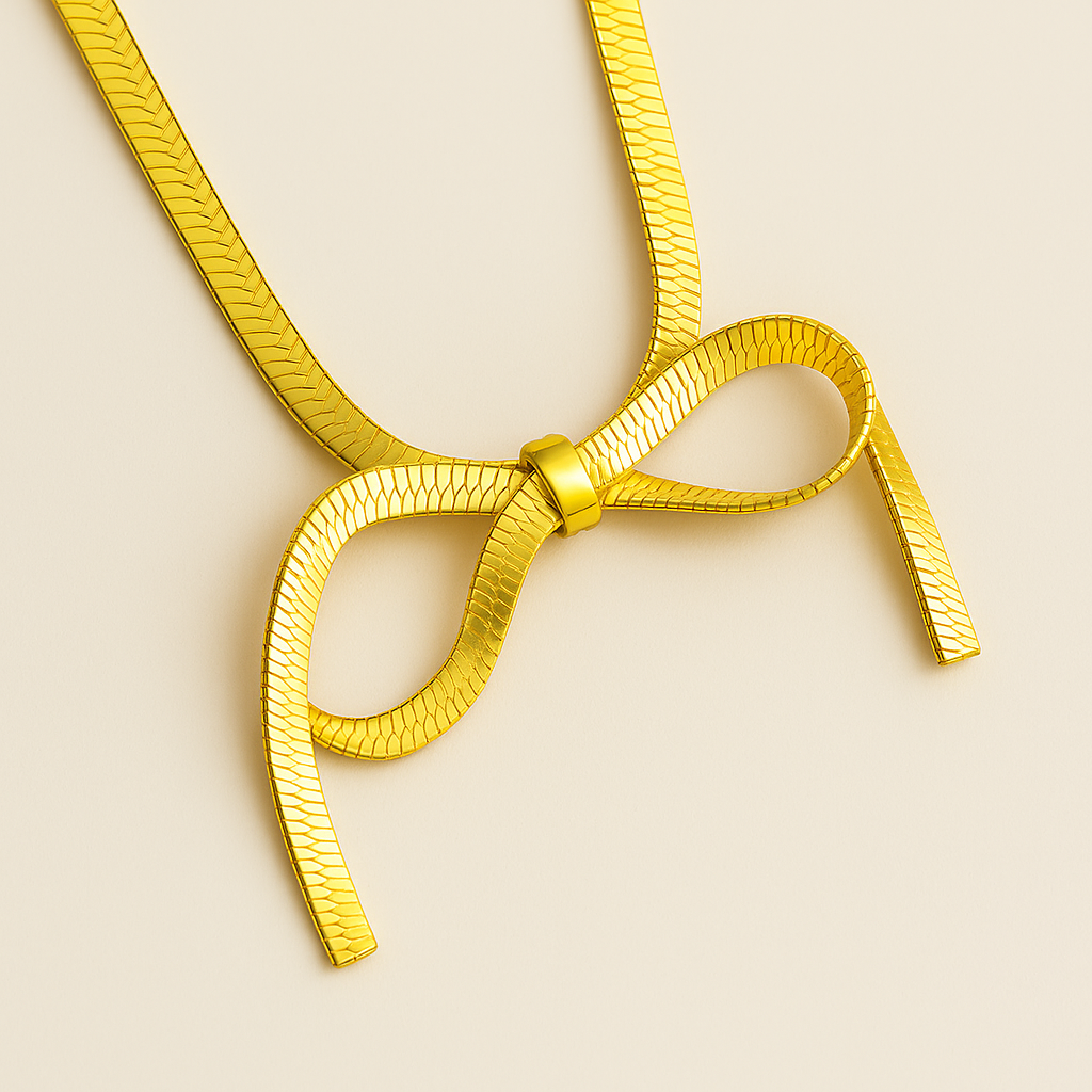Anti Tarnish Bow Necklace