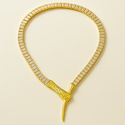 Snake Luxe Choker Necklace - Silver