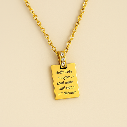 Anti Tarnish Gold-Plated Square Necklace