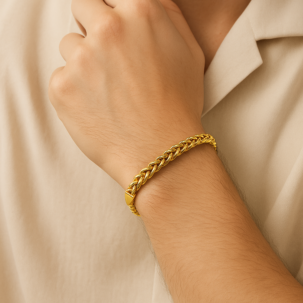 Men-18K Gold Plated Anti Tarnish Link  Bracelet