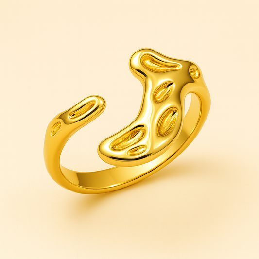 18K Gold Plated Swirl Statement Ring for Women | Kimti