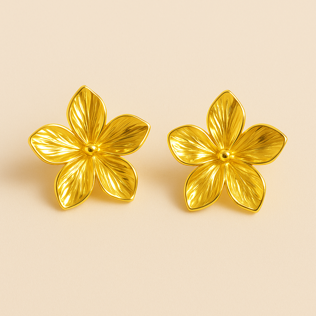 18K Gold Plated Orchid Earrings