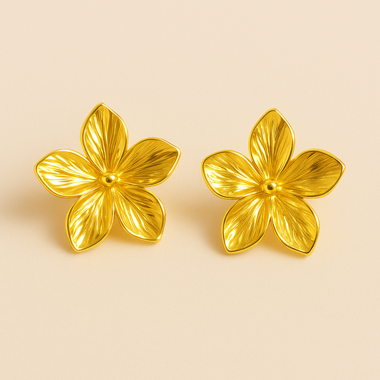18K Gold Plated Orchid Earrings