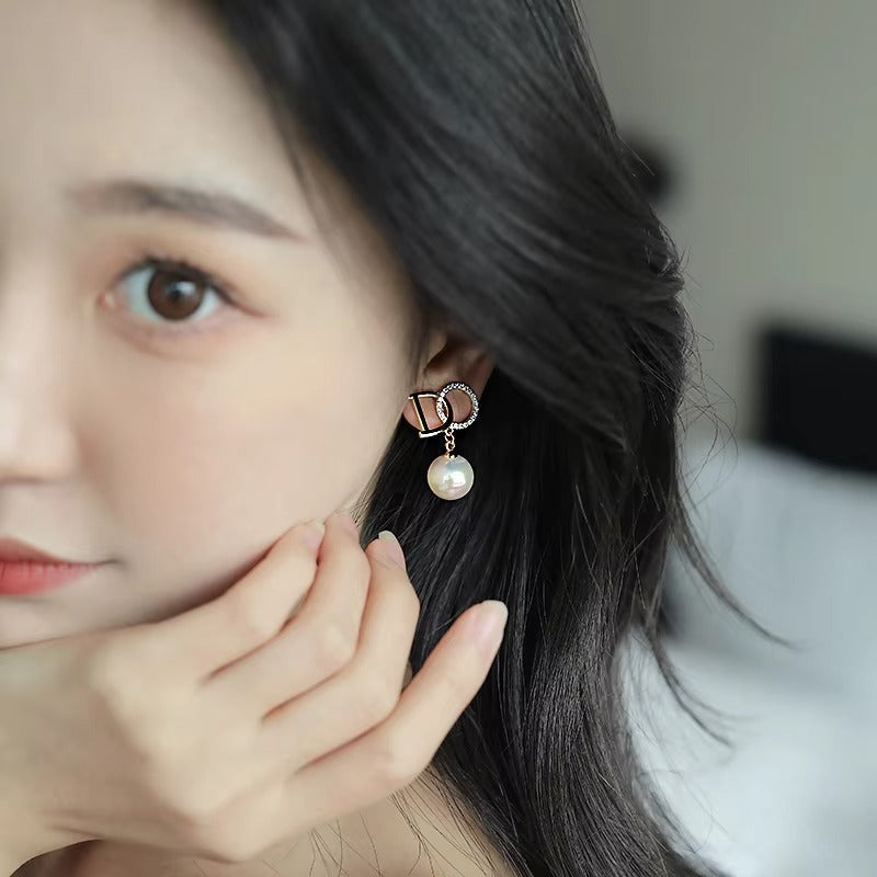 CD Letters Stud Korean Earrings