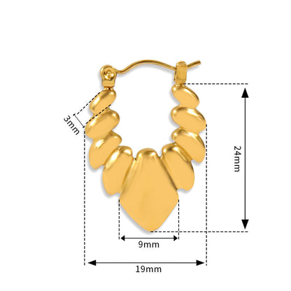 18K Gold Plated Golden Hoops Anti Tarnish Earring