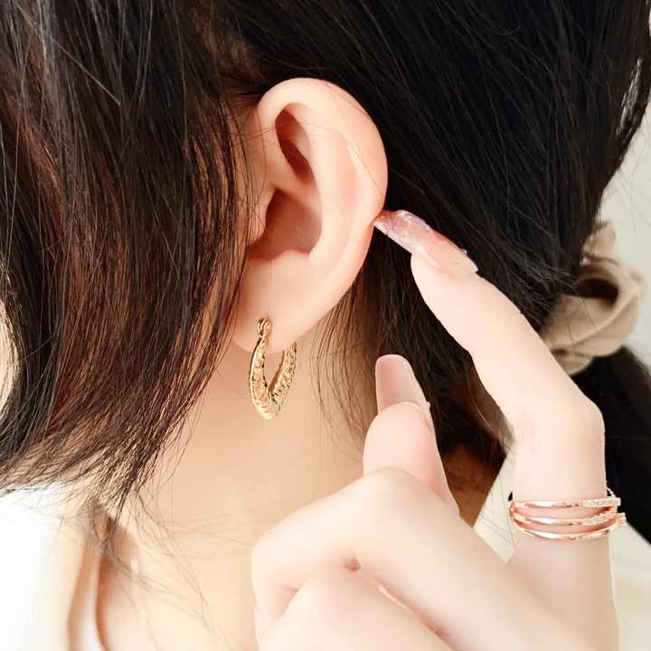 18K Gold Plated Sweet Love Hoop Anti Tarnish Earring