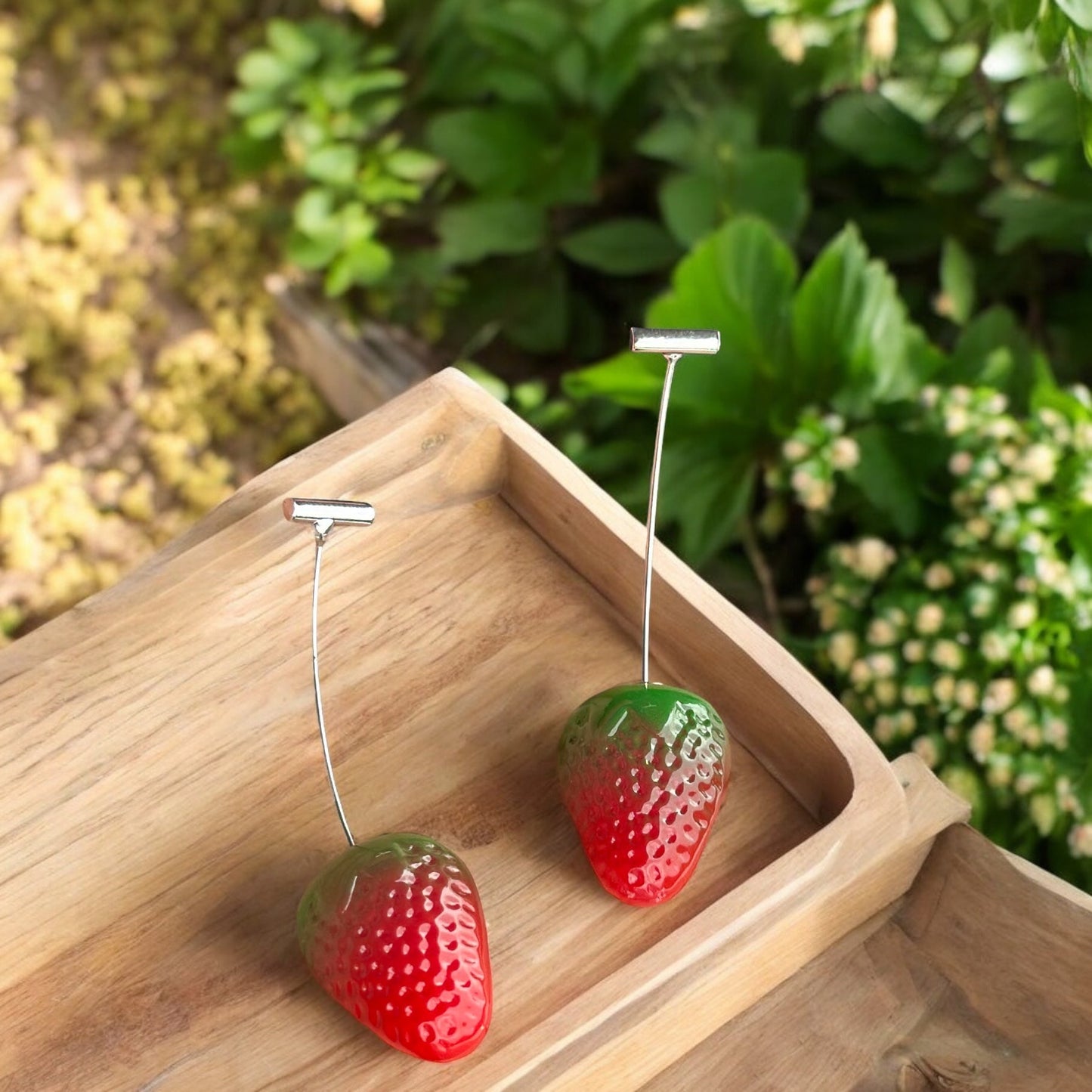 Starry Strawberry Red Drop Earring