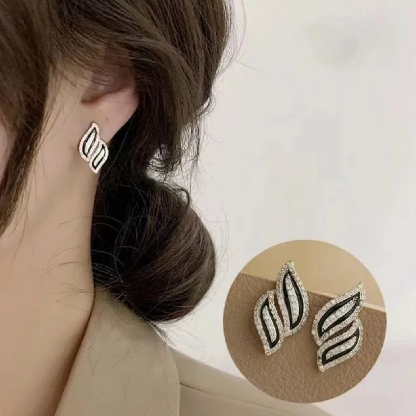 Black &  White Stud Earrings