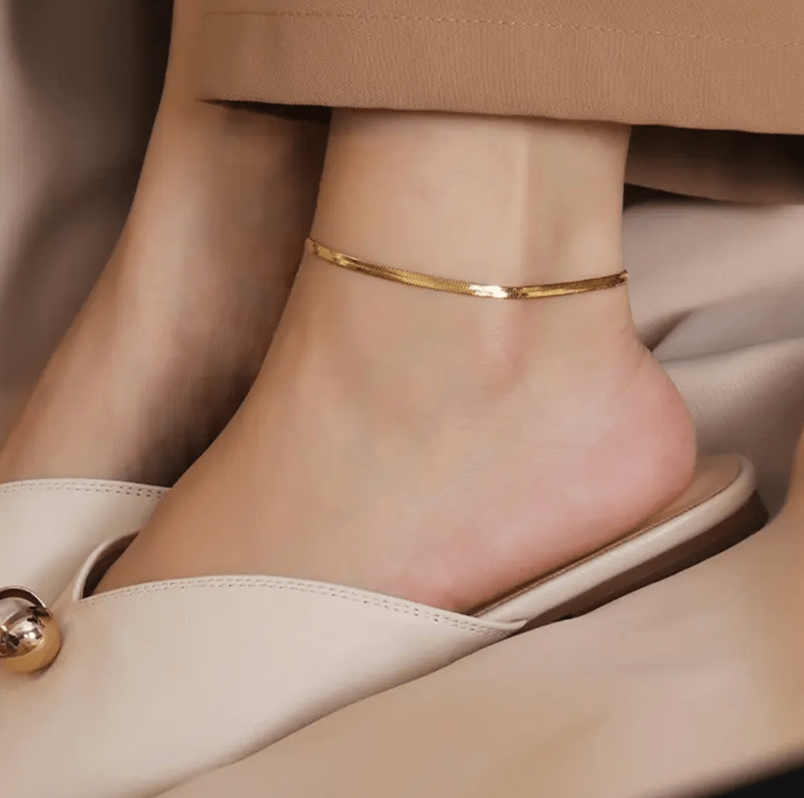 Modern Snake Chain Anklet/Payal (+ Free Earring)