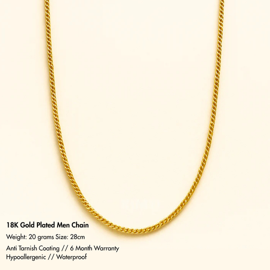 Men-18k Gold-Plated Anti Tarnish Elegant Glamorous Chain