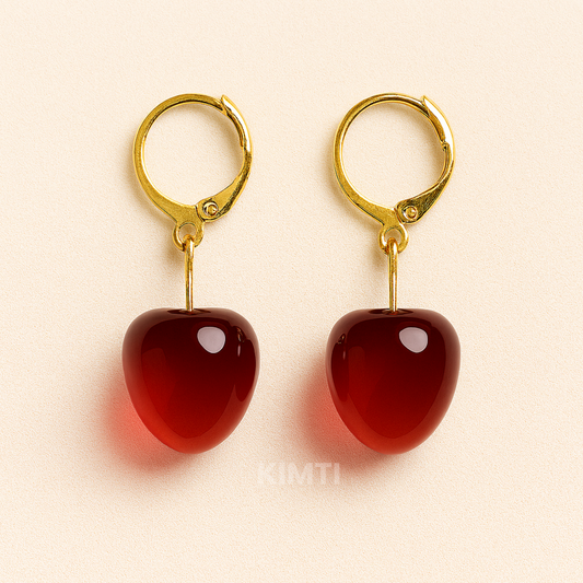 Cherry Pop – Bold Red Fruit Earrings
