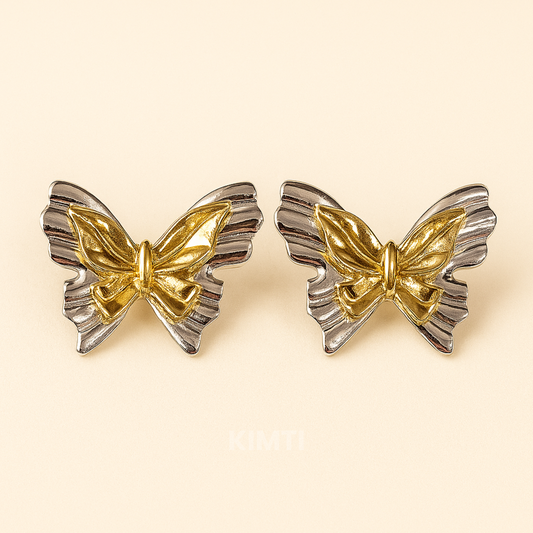 Twilight Wings – Gold & Silver Stud Earring
