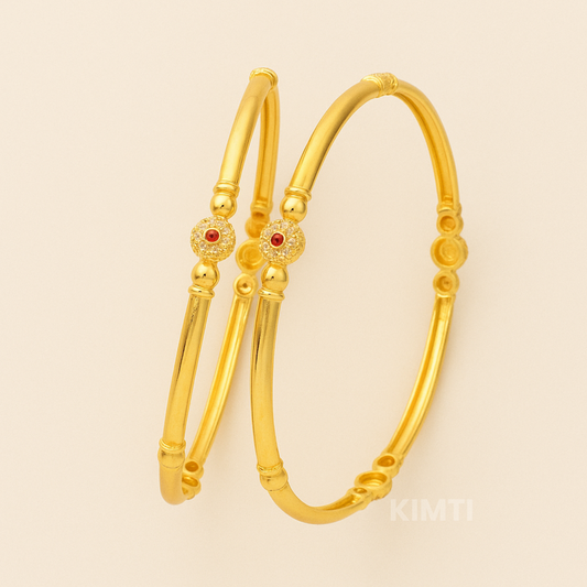 18k Scarlet Spark Anti Tarnish Bangles ( Size2.4, 2.6 ,2.8 )