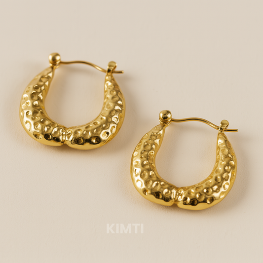 18K Gold Plated Dangler Hoops Anti Tarnish Earring