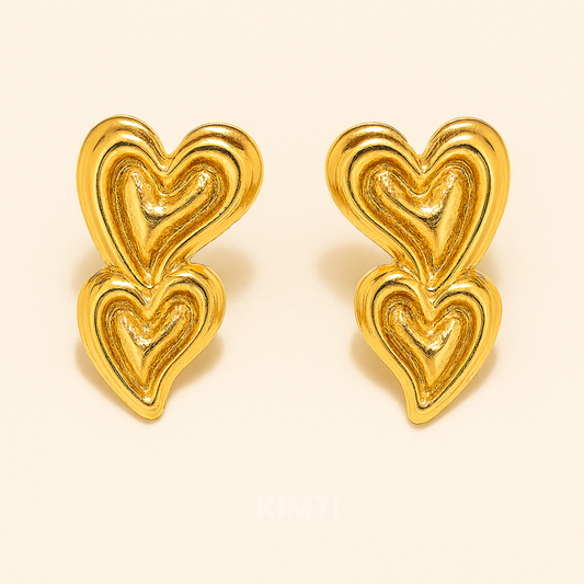 18k Gold Plated Twofold Romance Earring