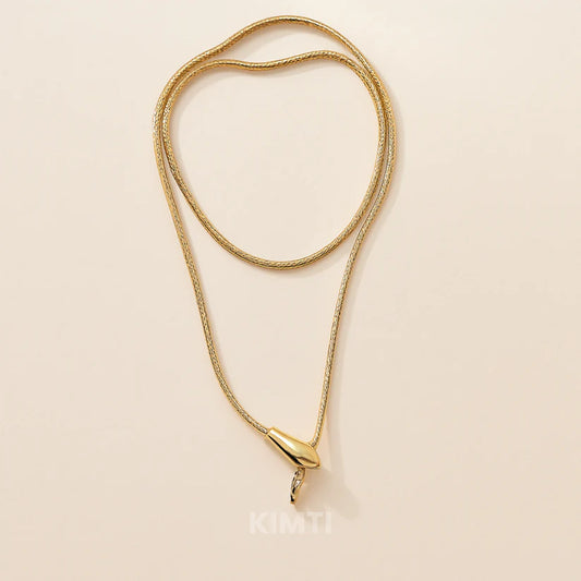Gold-Plated Luxe Snake Necklace
