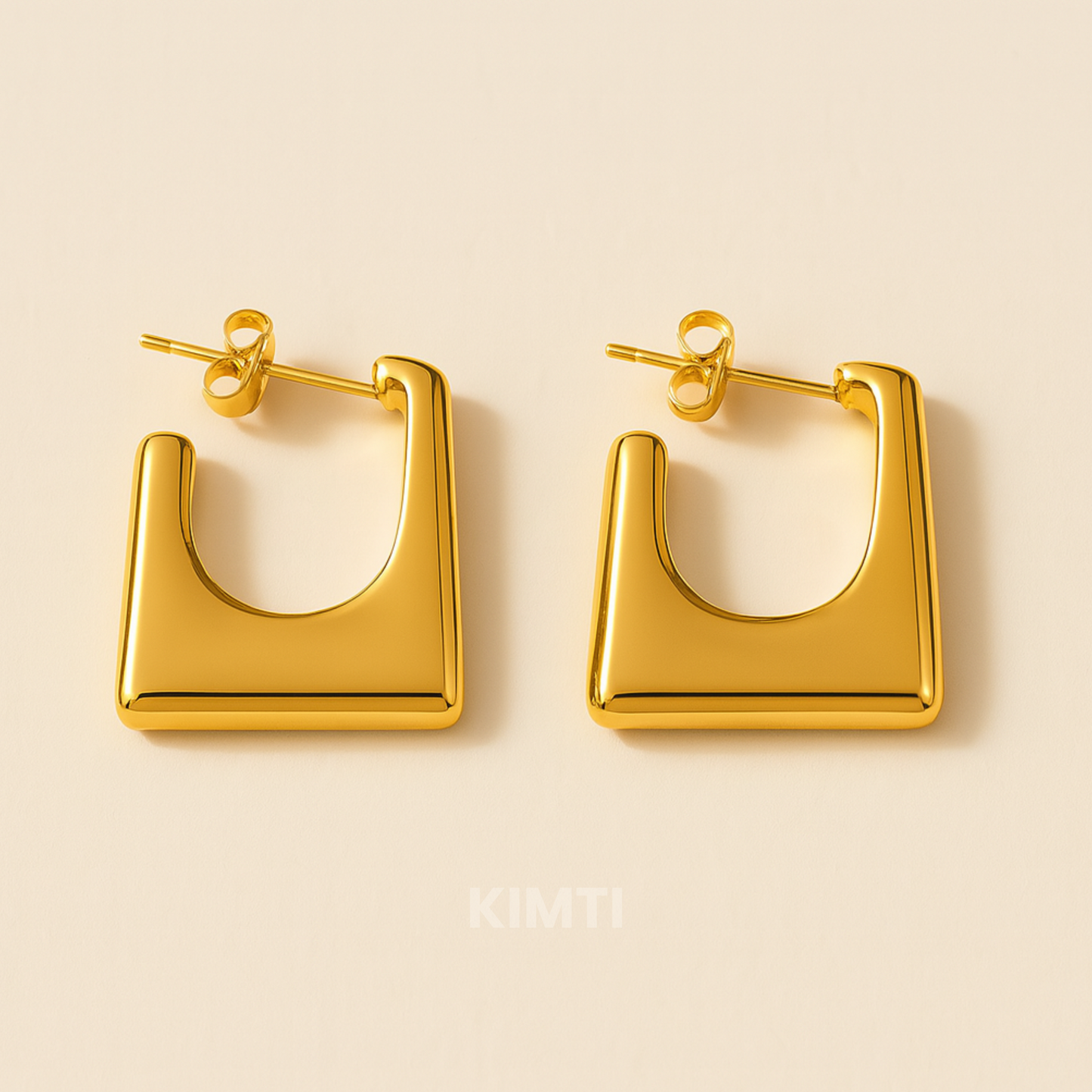 18k Gold-Plated Square Hoop Earrings