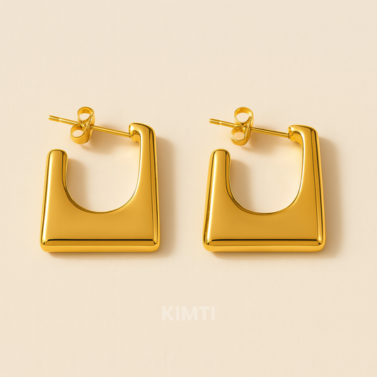 18k Gold-Plated Square Hoop Earrings