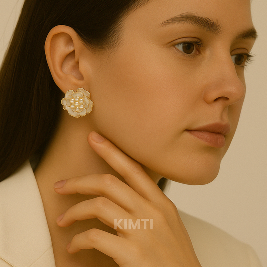 White Petal Perfection Stud Earring
