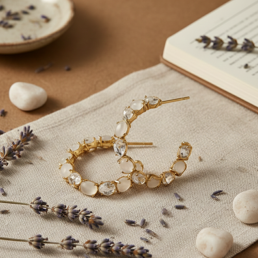 White Gem Luxury Party Hoops