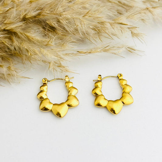 18K Gold Plated Lunar Hoop Anti Tarnish Earring