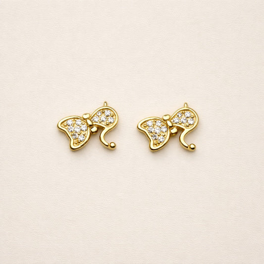 18K Gold Plated Crystal Elephant Stud Earrings