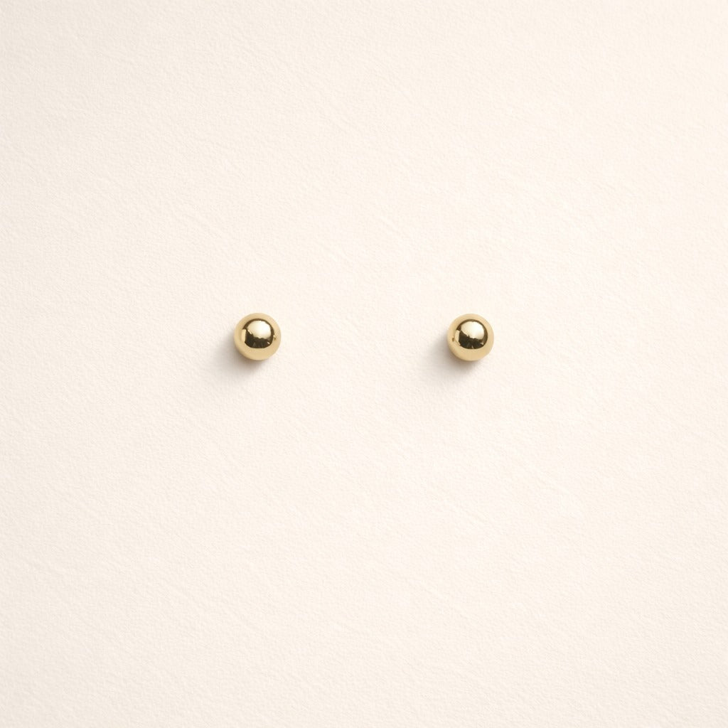 18K Gold Plated Ball Stud Earrings