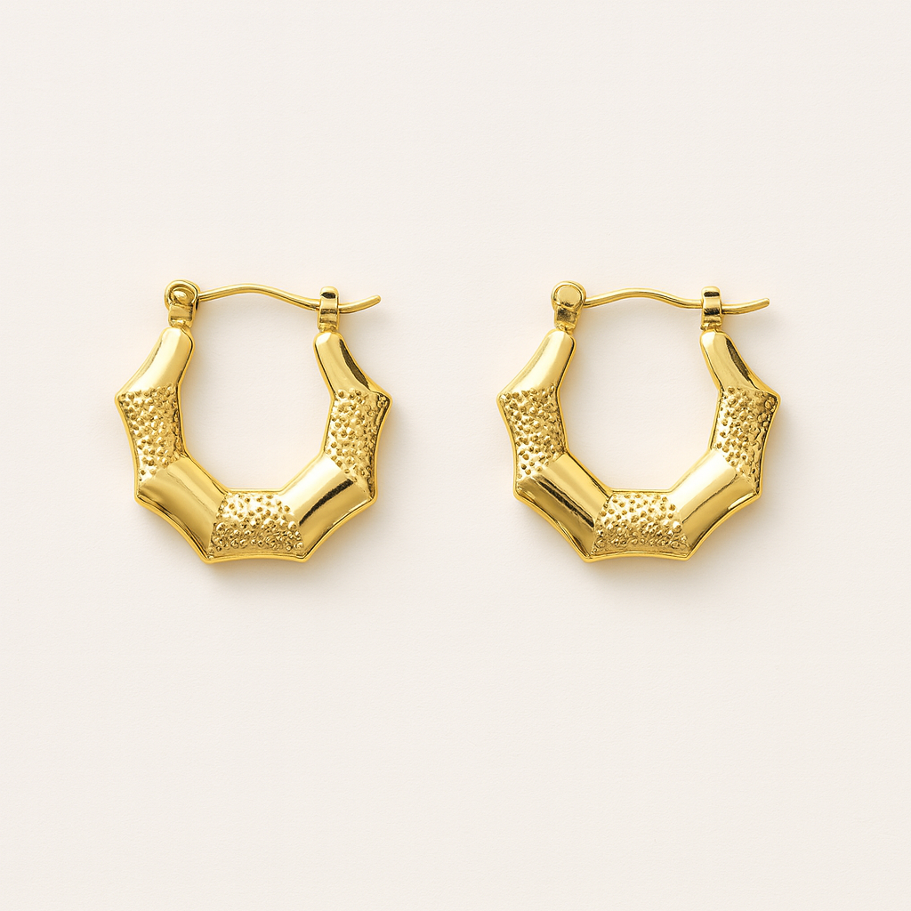 Textured Gold Hoop Earrings