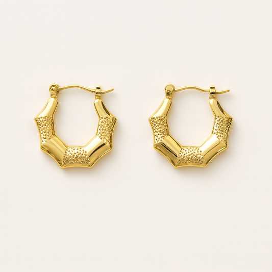Textured Gold Hoop Earrings