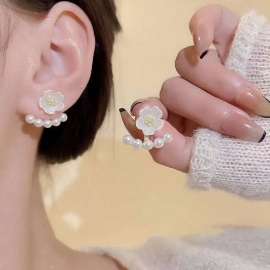 White Pearl Stud Earrings