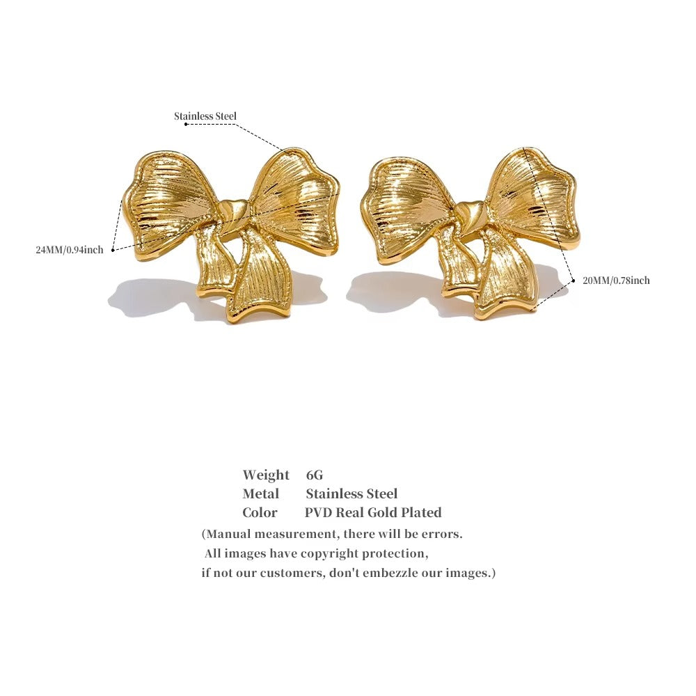 18k Gold Plated Luxe Ribbon Earrings