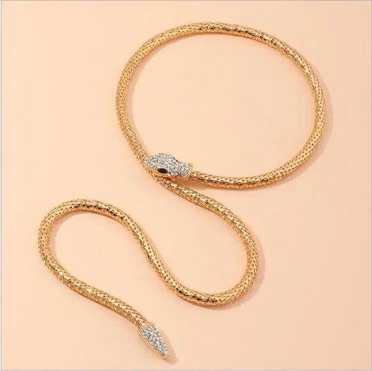 Dual Layer Snake Golden Necklace