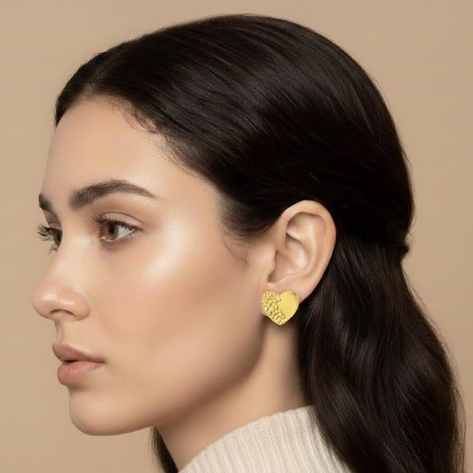 18K Gold Plated Heart Chunky Anti Tarnish Earring